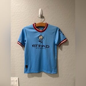 Puma Manchester City 2022/2023 Football Soccer Jersey Size 24 Youth Medium Bin 2